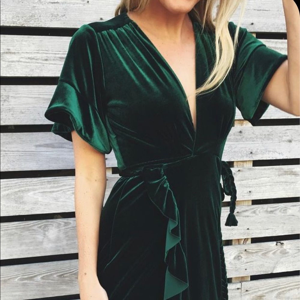 MISA wrap dress holiday velvet